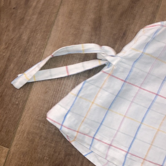 Madewell linen top with rainbow checker pattern size M - Picture 4 of 6